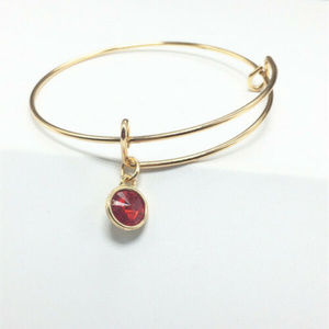PRICE FIRM  ** Gold-Tone Bracelet With Ruby Red Crystal